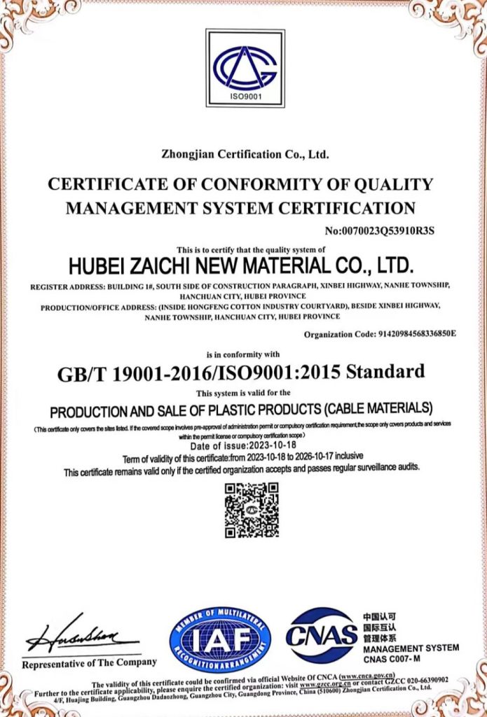 ISO9001:2015 standard quality management system certification
